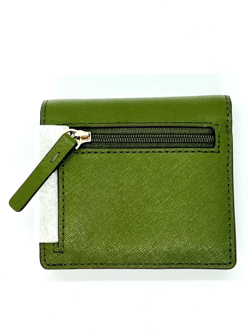 Kate Spade Kayla Small L-Zip Bifold Wallet Sapling Green Leather NWT